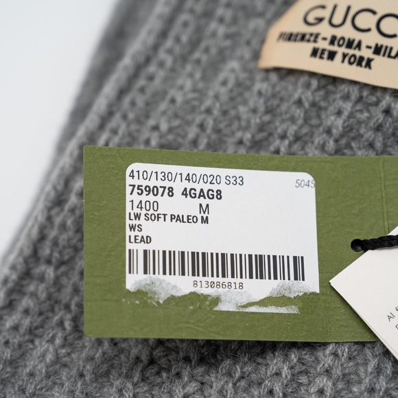 size M Gucci Knit Cashmere Leg Warmers Grey - Picture 7 of 8